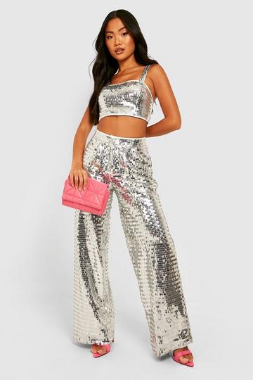 silver glitter tops