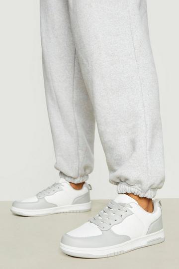 Multi Panel Low Top Flat Trainer grey