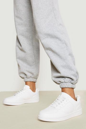 Multi Panel Low Top Flat Trainer white