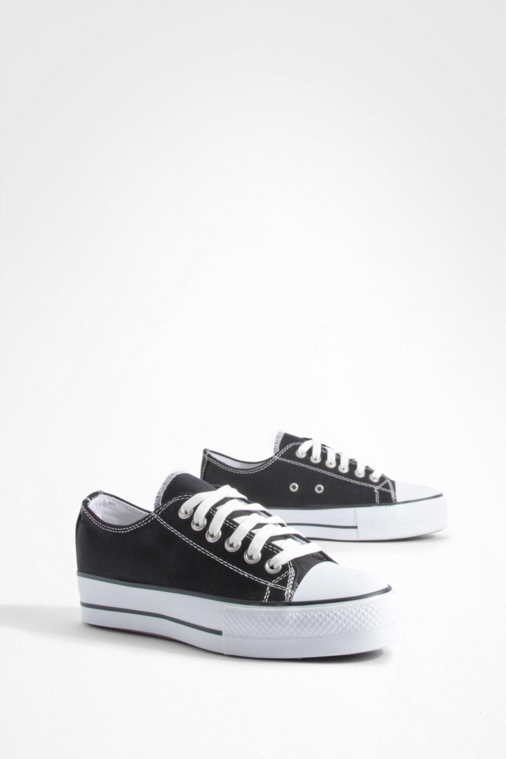 Wide fit black canvas on sale shoes