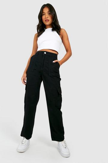 Petite Loose Cargo Jeans black