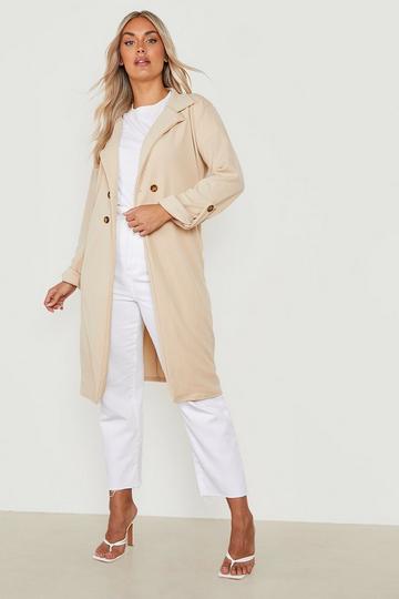 Stone trench coats | boohoo UK