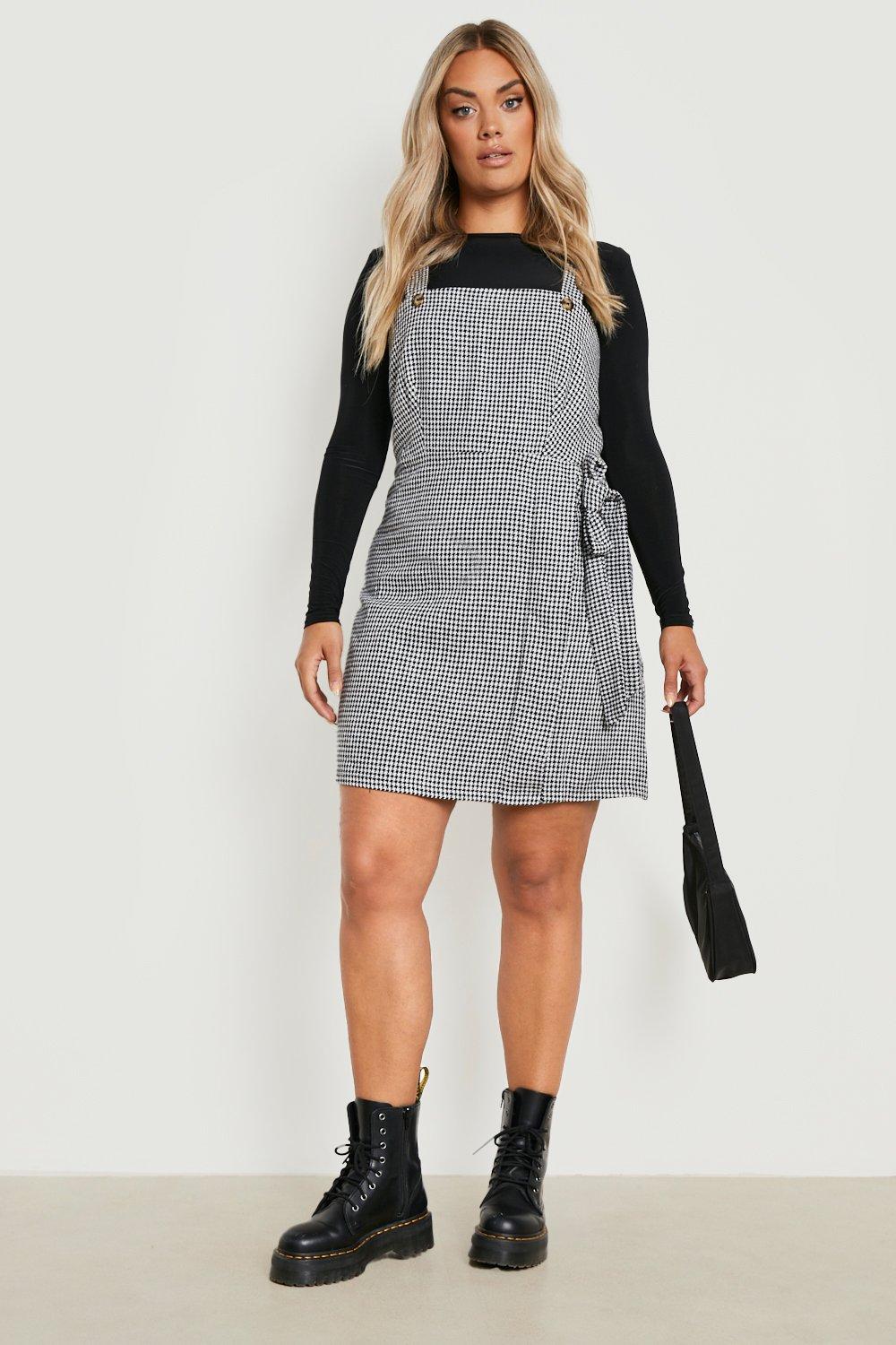 Grey pinafore hotsell dress ladies