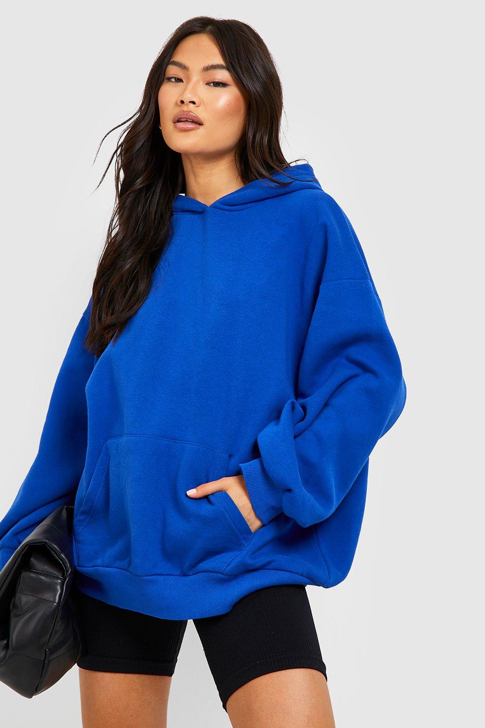 ililil Neon Blue high neck Jersey hoodie