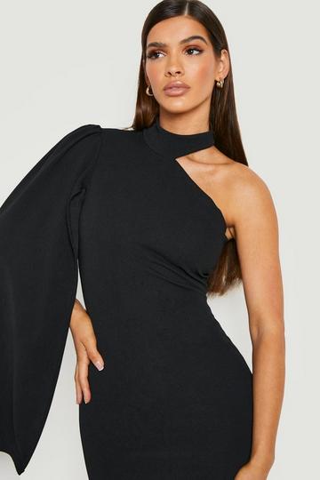 Cape Detail Mini Dress black