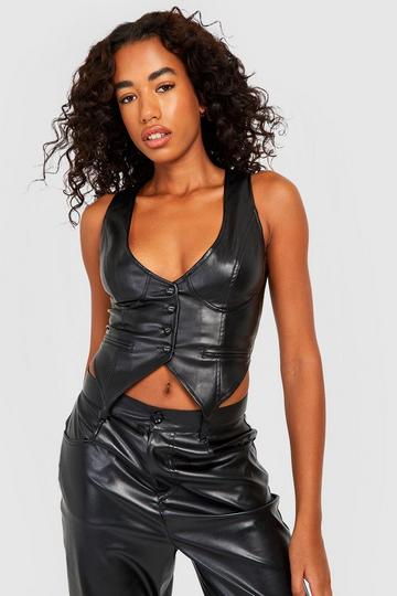 Pu Waistcoat black