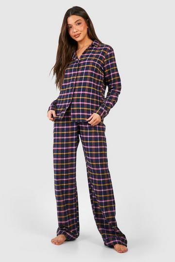 Check Pyjama Trouser Set navy