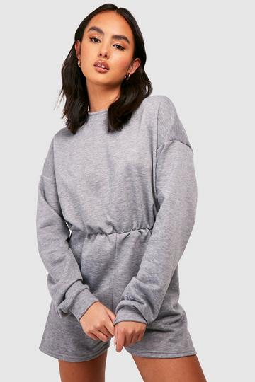 Volume Sleeve Sweat Playsuit grey