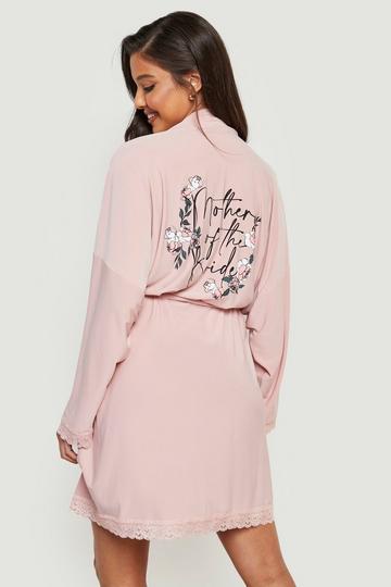 Mother Of The Bride Floral Lace Trim Robe blush