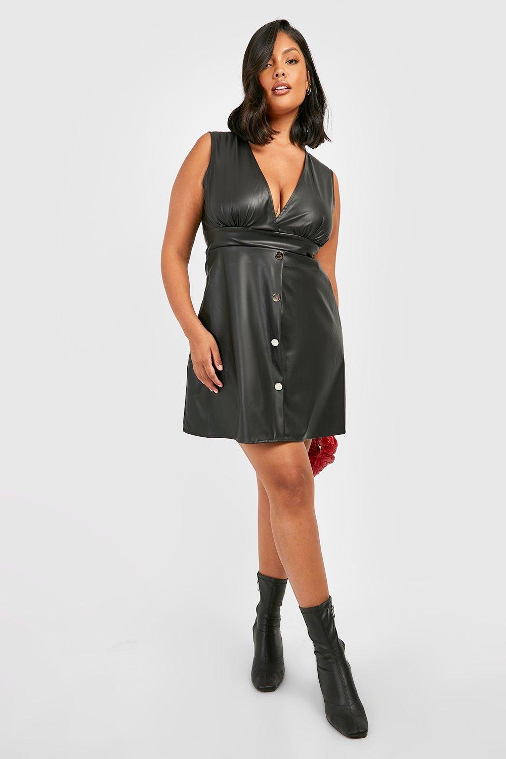 Leather pinafore hotsell dress uk