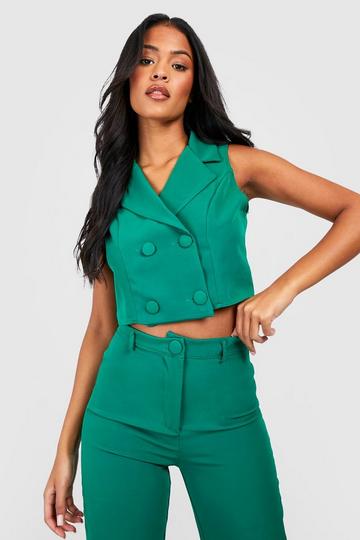 Tall Double Breasted Waistcoat bottle green