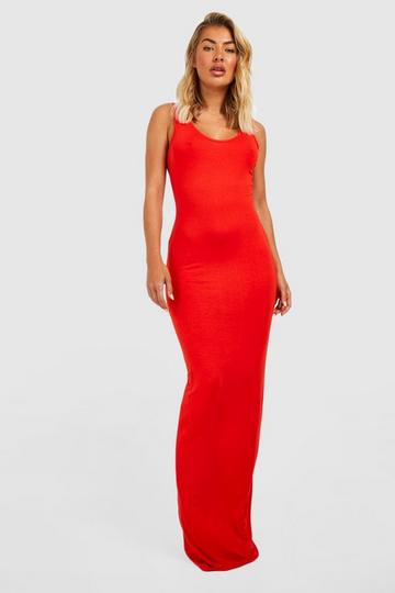 Basics Sleeveless Basic Maxi Dress orange