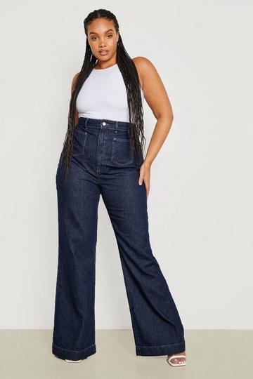 Plus Light Wash Flare Jeans indigo