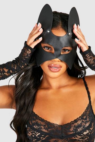 Black Halloween Cat Woman Style Mask black
