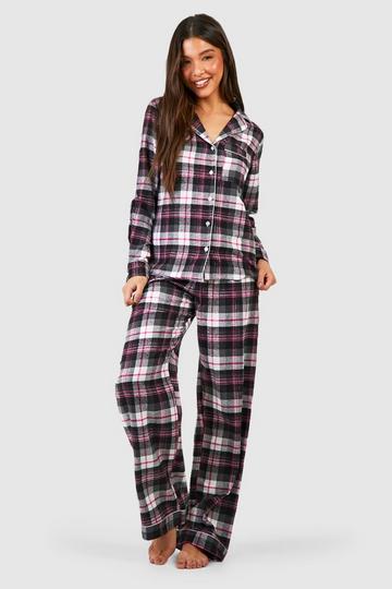 Flannel Pajama Shirt & Pants In A Bag navy