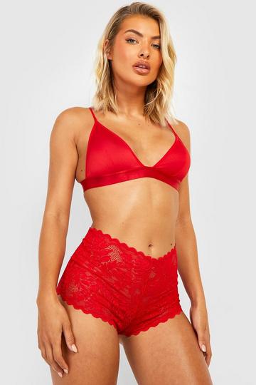 Red lace underwear set