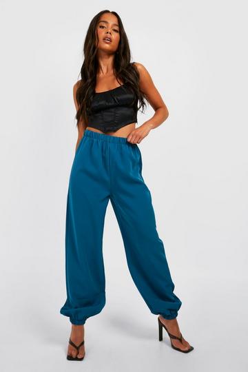 Petite Woven Cuffed Cargo Jogger petrol