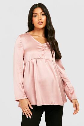 Plus Ruffle Sleeve V Neck Smock Top