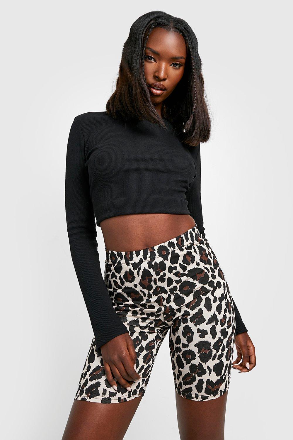 leopard print cycling shorts