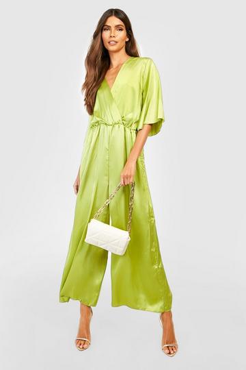 Yellow Angel Sleeve Culotte Jumpsuit