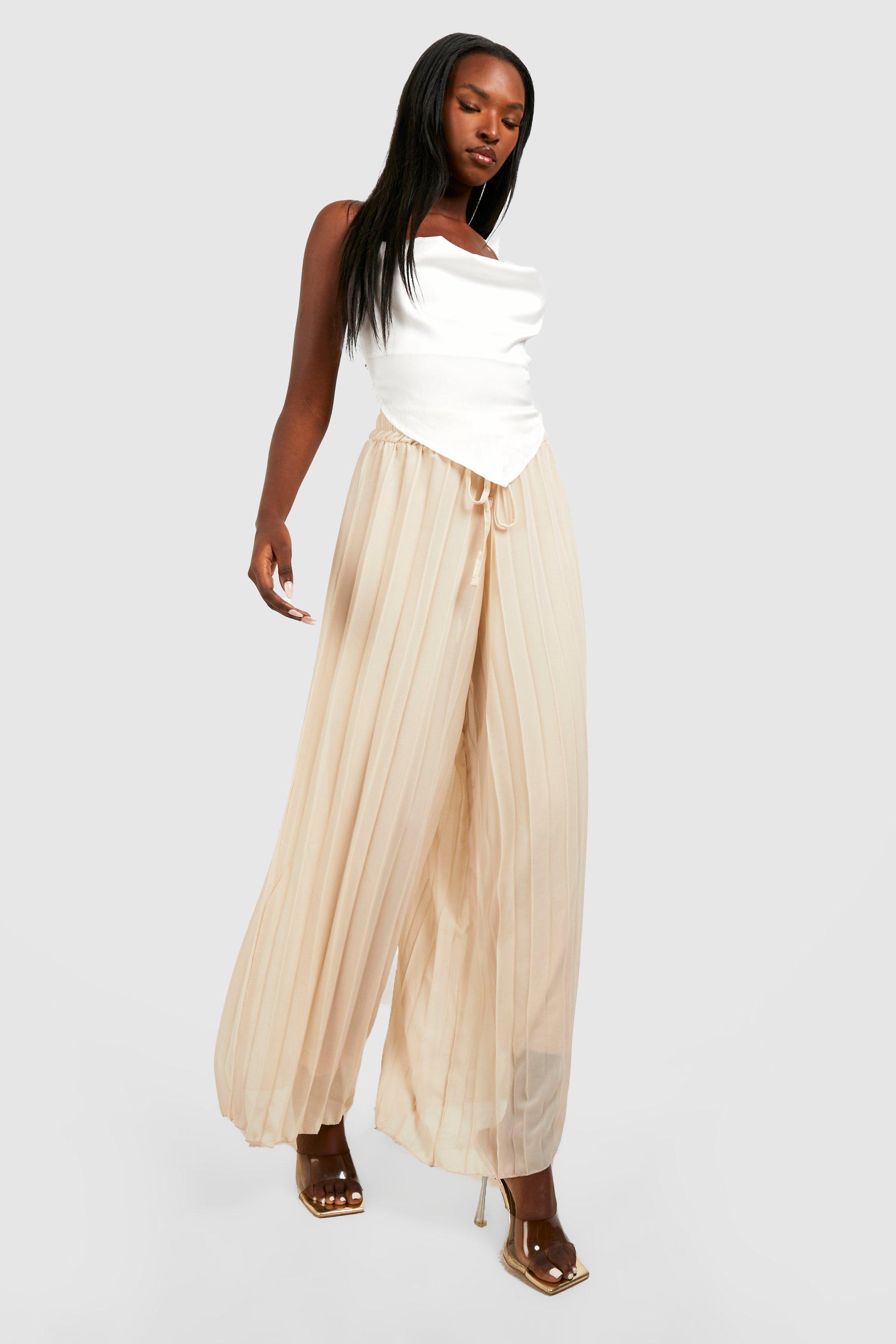 wide leg chiffon evening pants