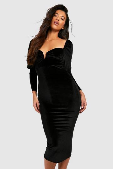 Black sweetheart neckline dresses | boohoo UK