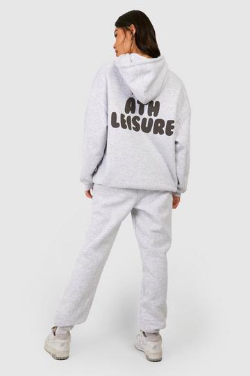 Puff Print Hooded Tracksuit ash grey