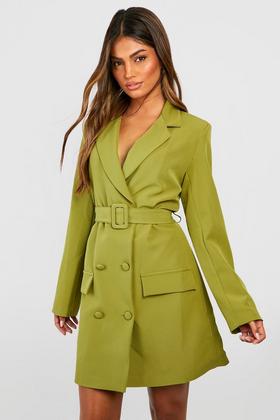 Twist Cut Out Pocket Detail Blazer Dress