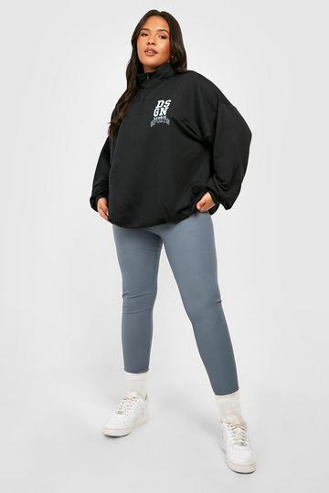 Plus Dsgn Studio Half Zip Oversized Sweater black