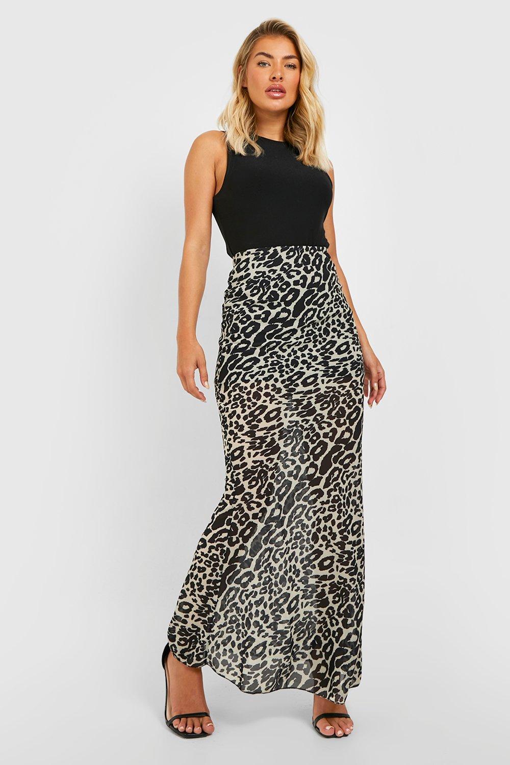 Leopard print maxi outlet skirt xs