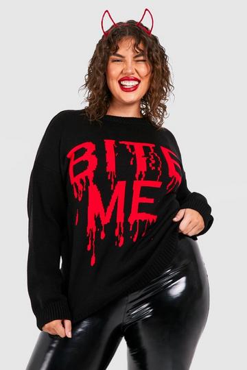 Plus Bite Me Halloween Jumper black