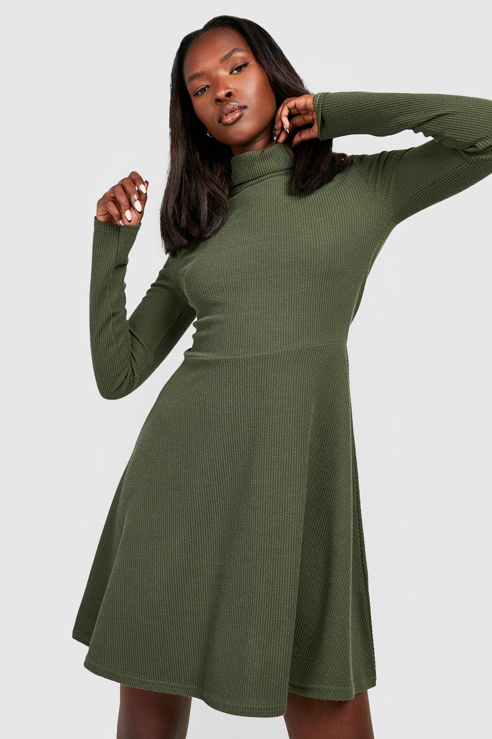 Khaki hotsell dress boohoo