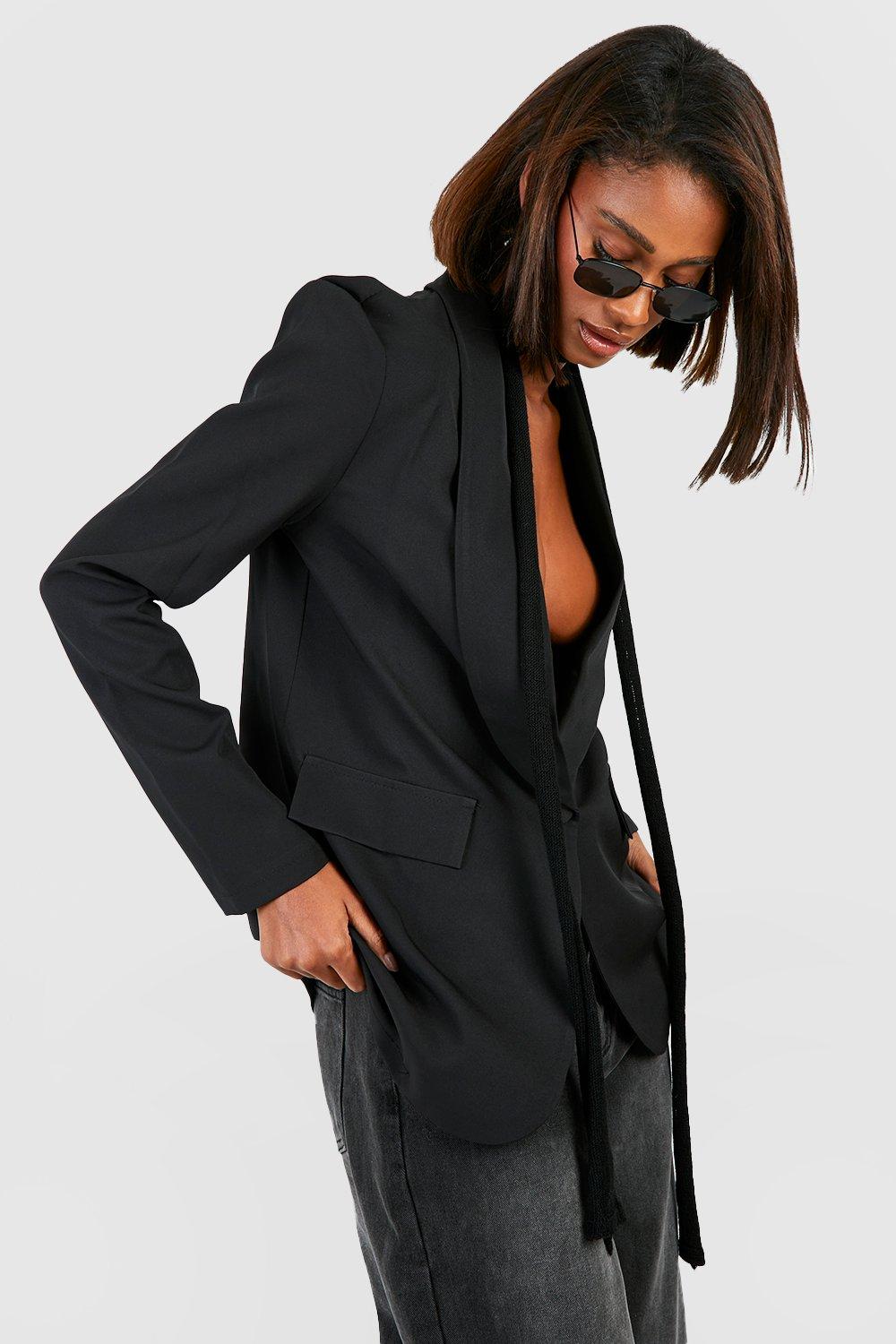 Slim fit black blazer on sale womens