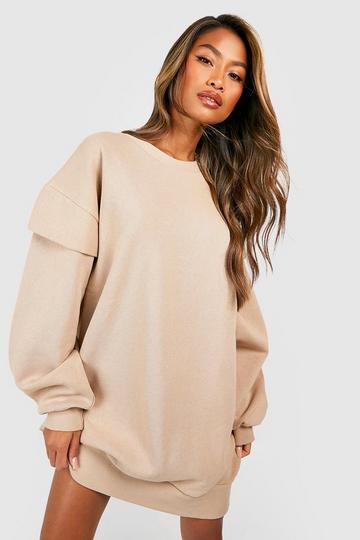 Oversized Sweatshirt Dress camel