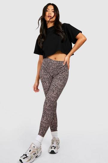 Multi Basic High Waisted Leopard Print Jersey Leggings