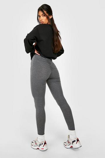 Tall Ruched Bum Booty Boosting Gym Leggings charcoal