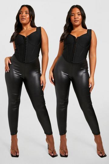 Wet Look Leggings Outfit Plus Size