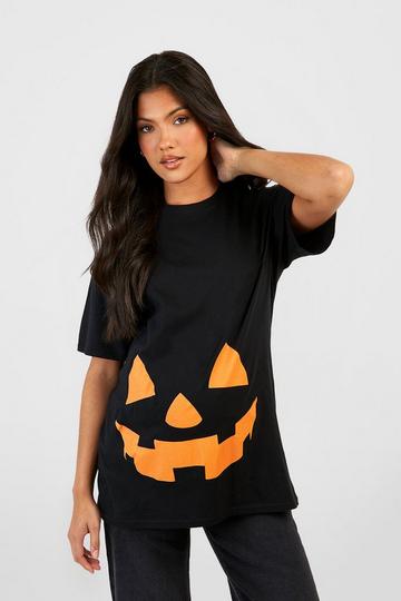 Black Maternity Pumpkin Halloween T-Shirt