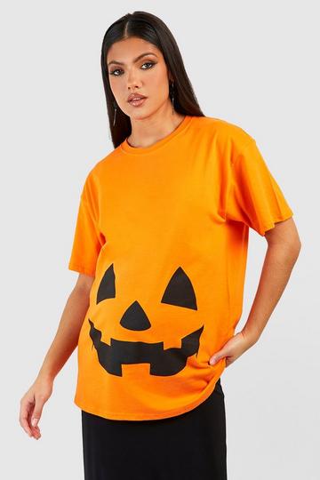 Maternity Pumpkin Halloween T-sleeves orange