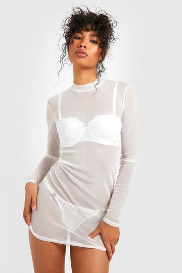 Halloween Mesh Mini Dress white