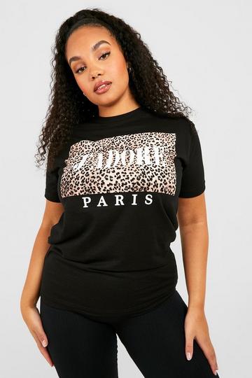 Multi Plus Leopard J'adore Slogan T-shirt