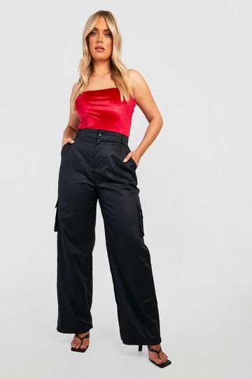 Plus Velvet Strappy Bodysuit red