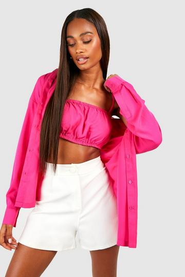 Pink Oversized Shirt And Bralet