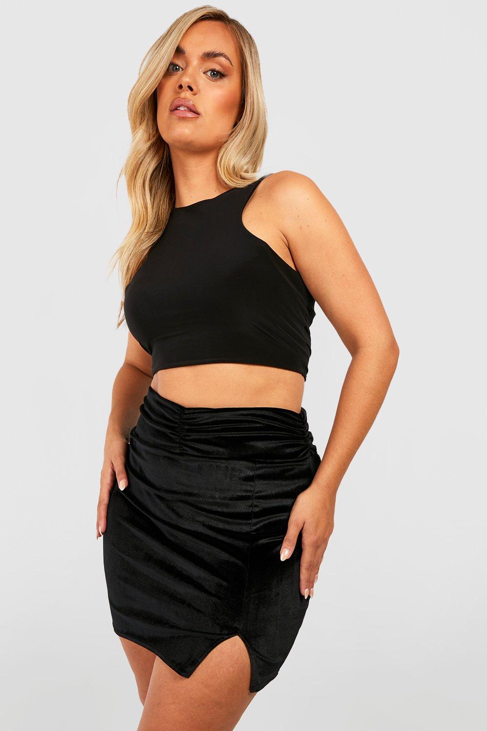 Velvet top skirt boohoo