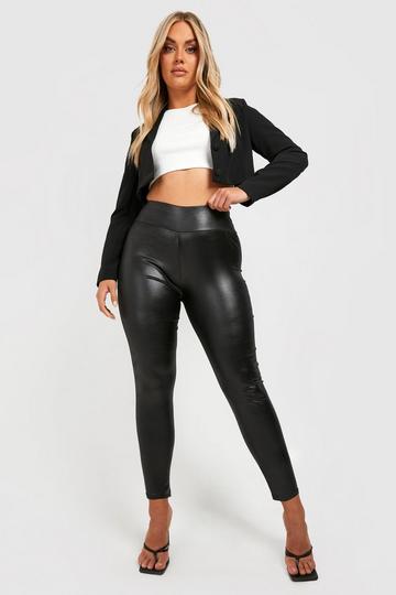 Brown Side Panel Leather Look Leggings – Aloud Clothing