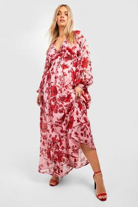 Chiffon Floral Tiered Strappy Midi Dress