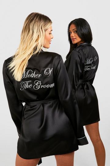 Black Mother Of The Groom Satin Robe