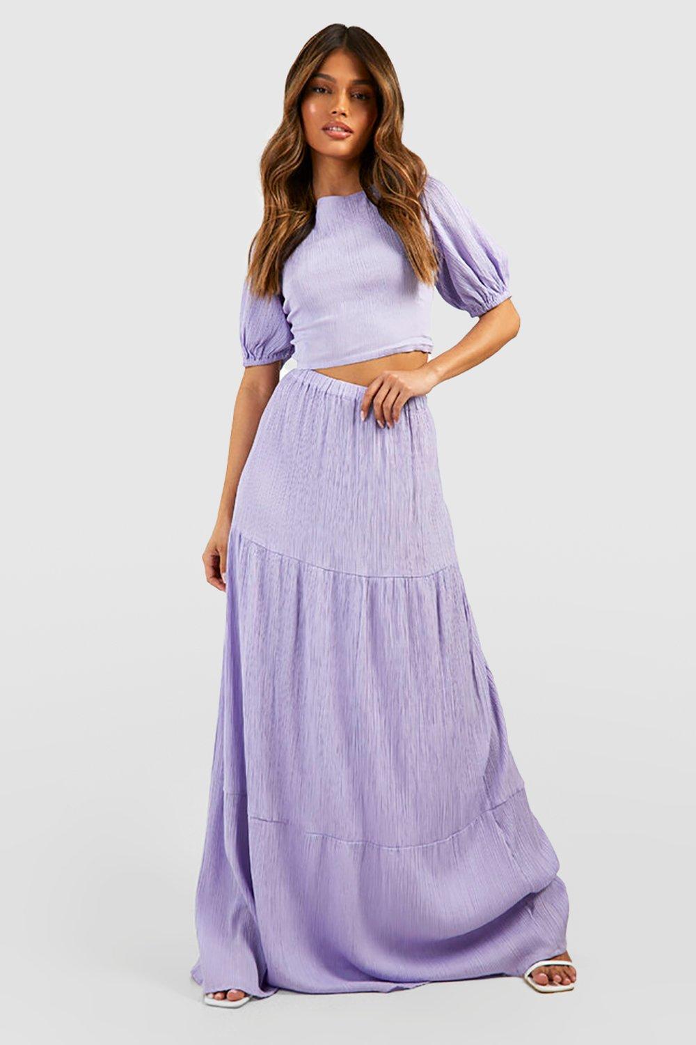 Lilac midi skirt outlet outfit