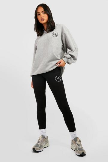 Printed Half Zip Sweater And Legging Set ash grey