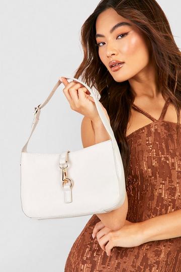 White Basic Shoulder Bag